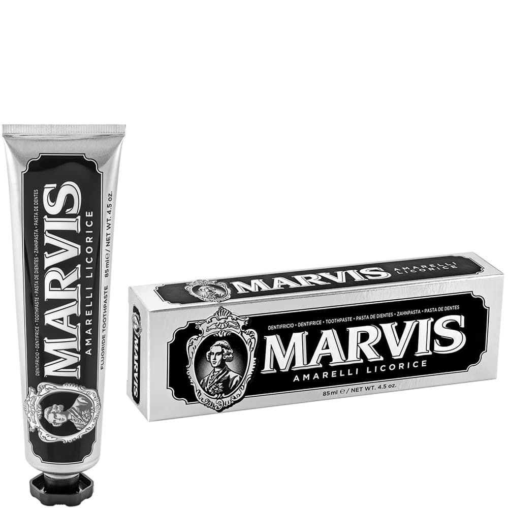 Marvis Amarelli licorice toothpaste 85ml with unique mint freshness original product available on PinkBliss India