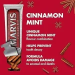 Marvis cinnamon mint toothpaste with warm cinnamon and refreshing mint flavor for fresh breath
