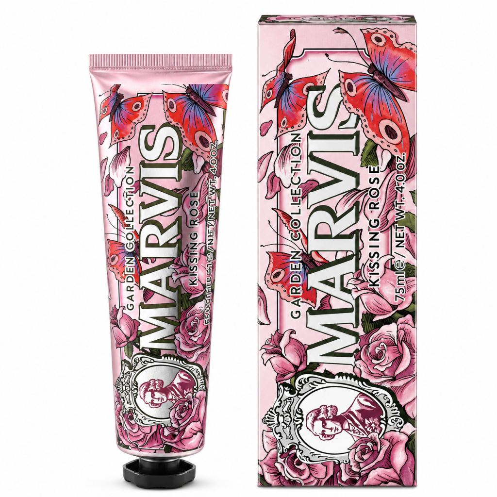 marvis garden collection kissing rose toothpaste 75ml pinkbliss india