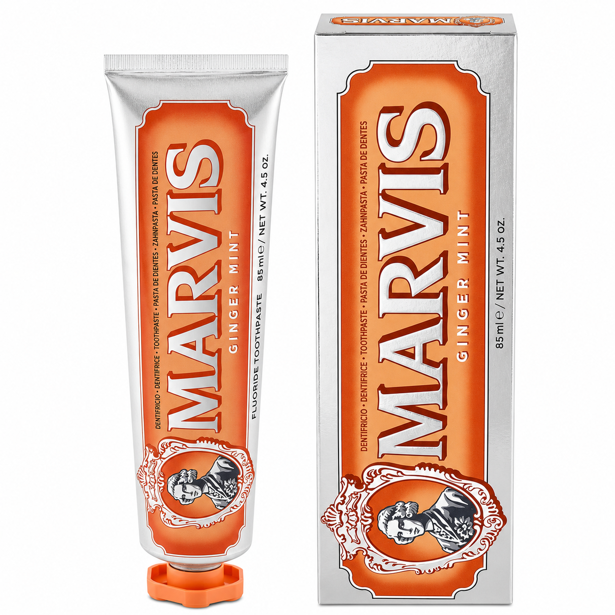 Marvis ginger mint toothpaste 85ml with spicy mint freshness original product available on PinkBliss India