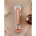 Marvis ginger mint toothpaste with warm ginger and refreshing mint flavor for fresh breath