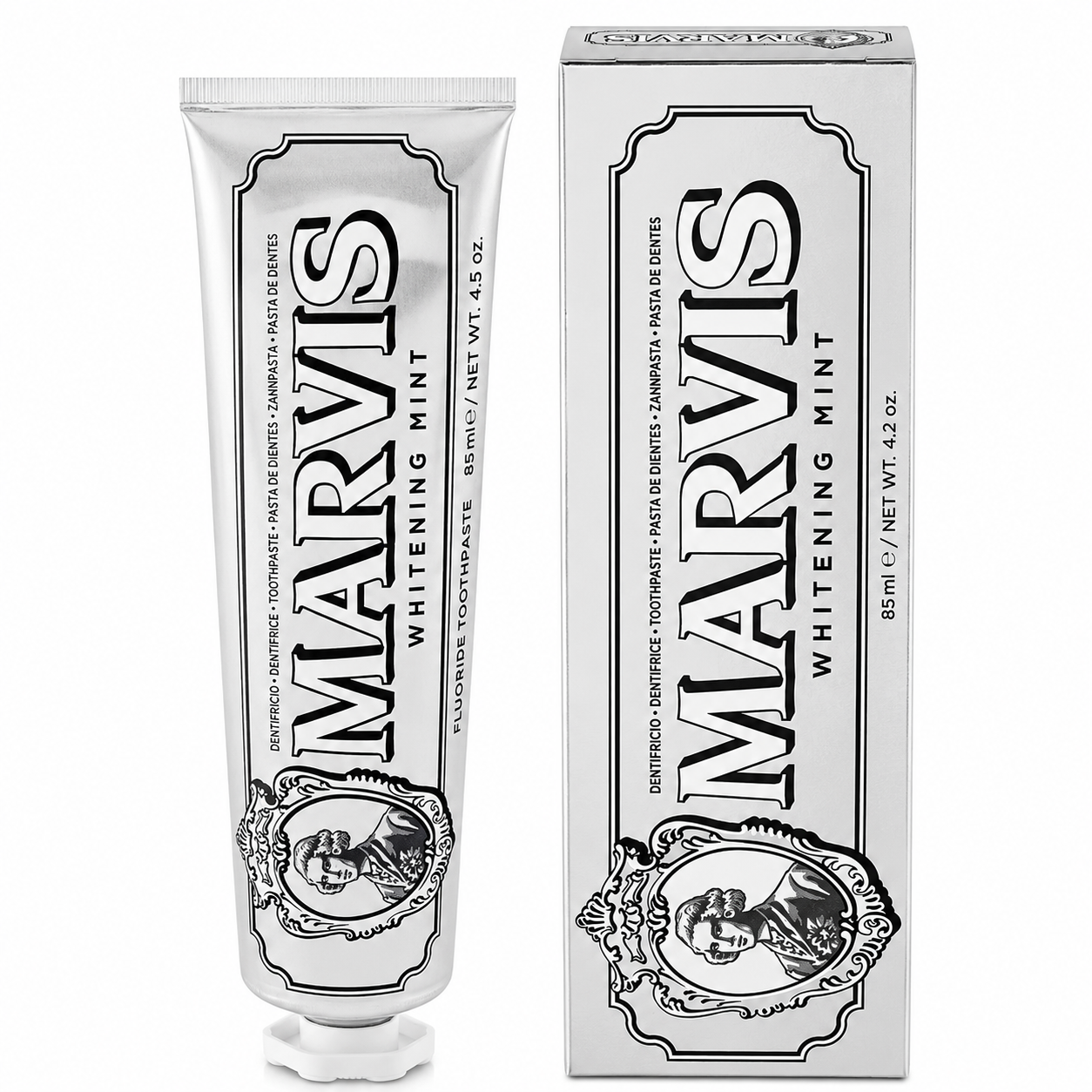 Marvis whitening mint toothpaste 85ml for brighter teeth and fresh breath original product available on PinkBliss India