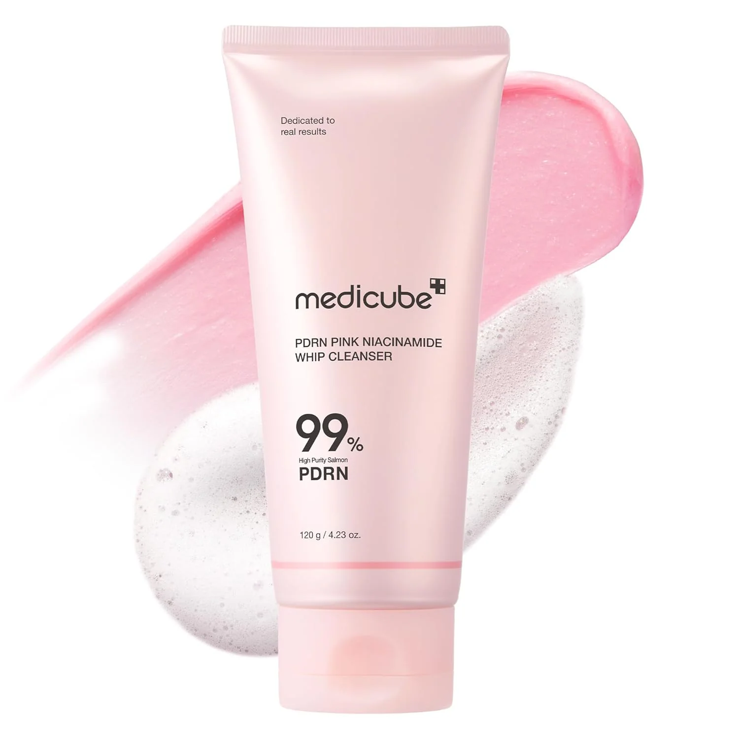 Medicube PDRN Pink Niacinamide whip cleanser 120g for brightening and gentle cleansing original product available on PinkBliss India
