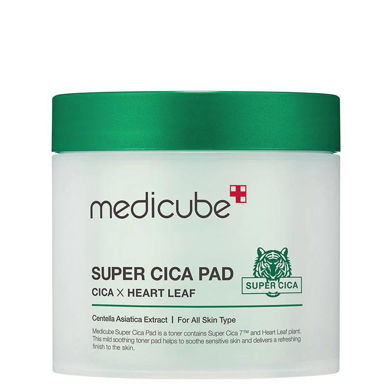 Medicube Super Cica toner cotton pads 70 pads 150g for soothing and calming skin care original product available on PinkBliss India