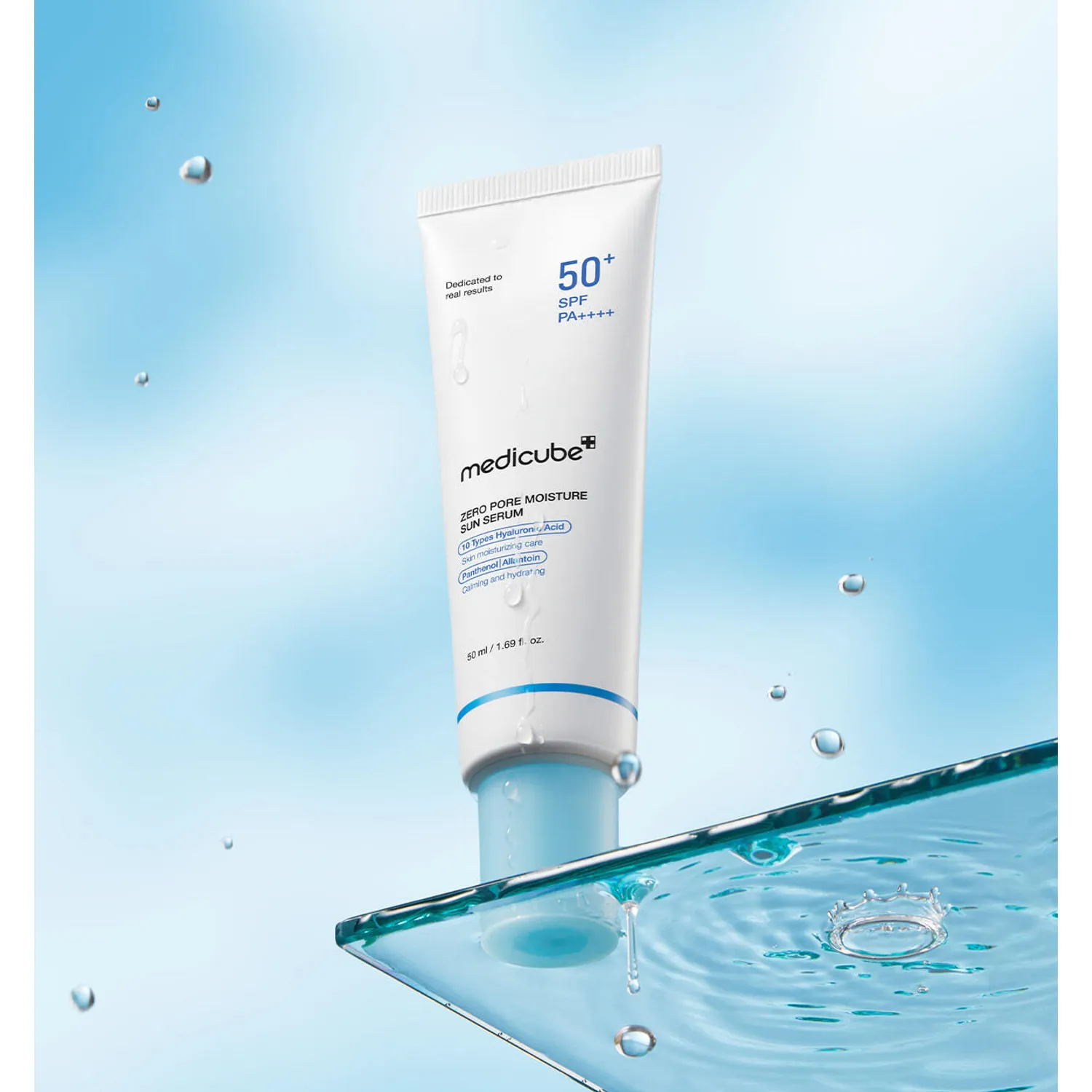 Medicube Zero Pore Moisture Sun Serum 50ml for hydration and daily sun care original product available on PinkBliss India