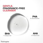 Neutrogena deep cleansing exfoliating acne cleanser for unclogging pores and smoother skin texture