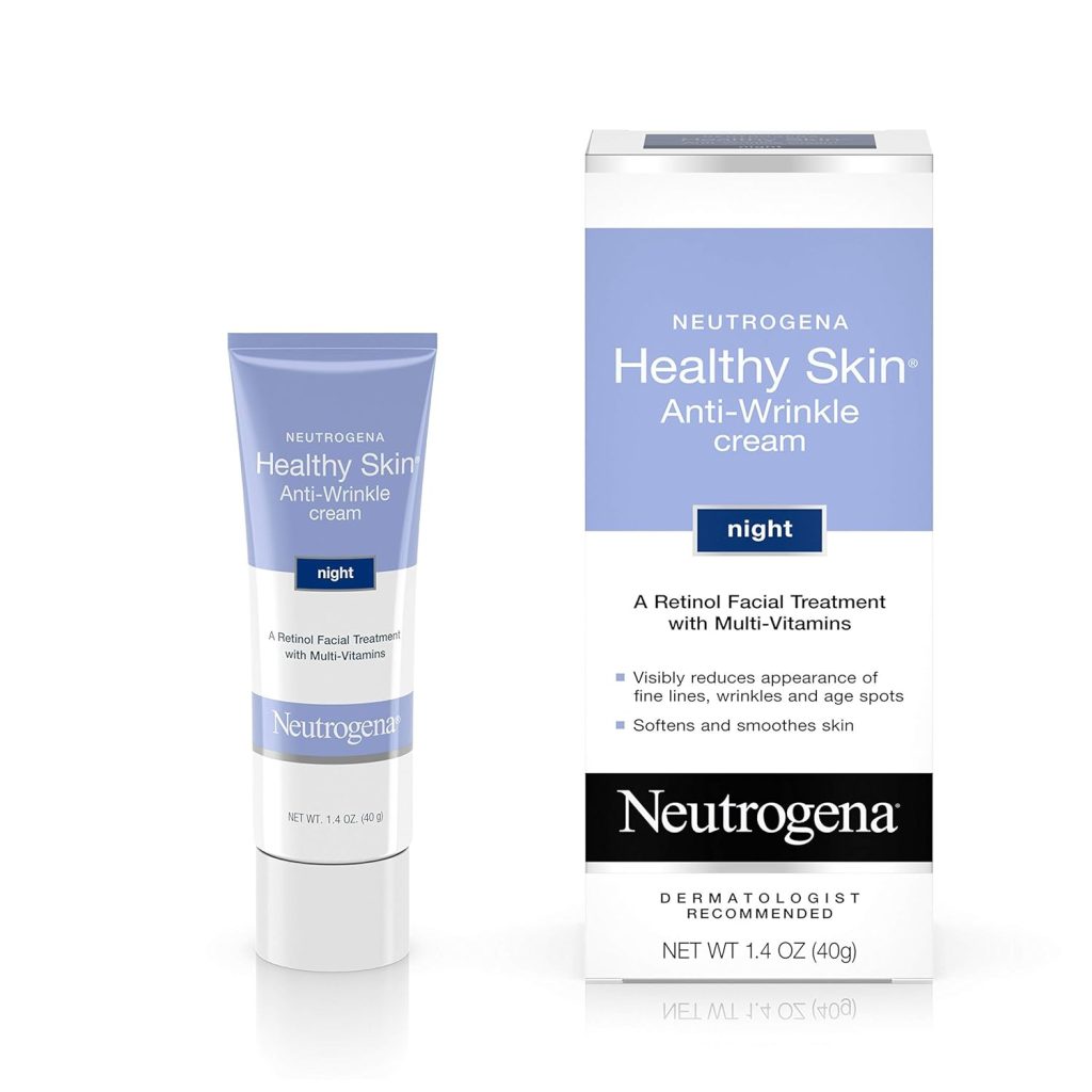Neutrogena Healthy Skin Anti Wrinkle Night Cream 40ml for overnight skincare original product available on PinkBliss India