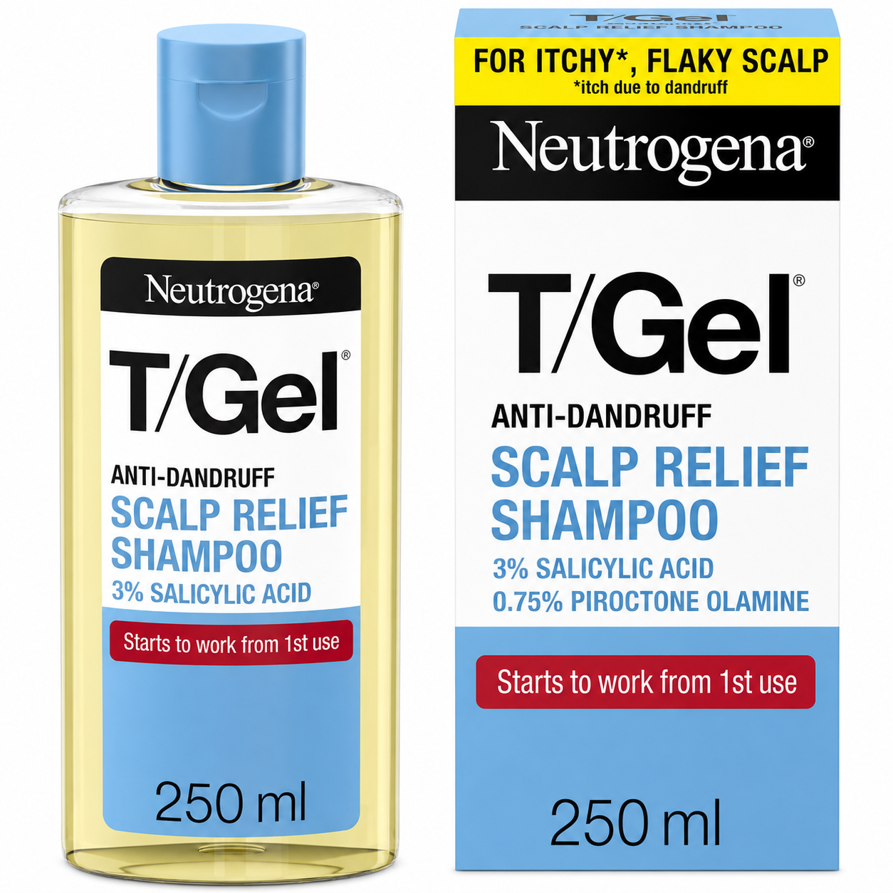 Neutrogena T Gel anti dandruff scalp relief shampoo 250ml with salicylic acid and piroctone olamine original product available on PinkBliss India