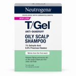 Neutrogena T/Gel Anti-Dandruff Shampoo for Oily Scalp | 1% Salicylic Acid & 0.6% Piroctone Olamine | Controls Flakes & Excess Oil | Dermatologist Developed | 250 ml