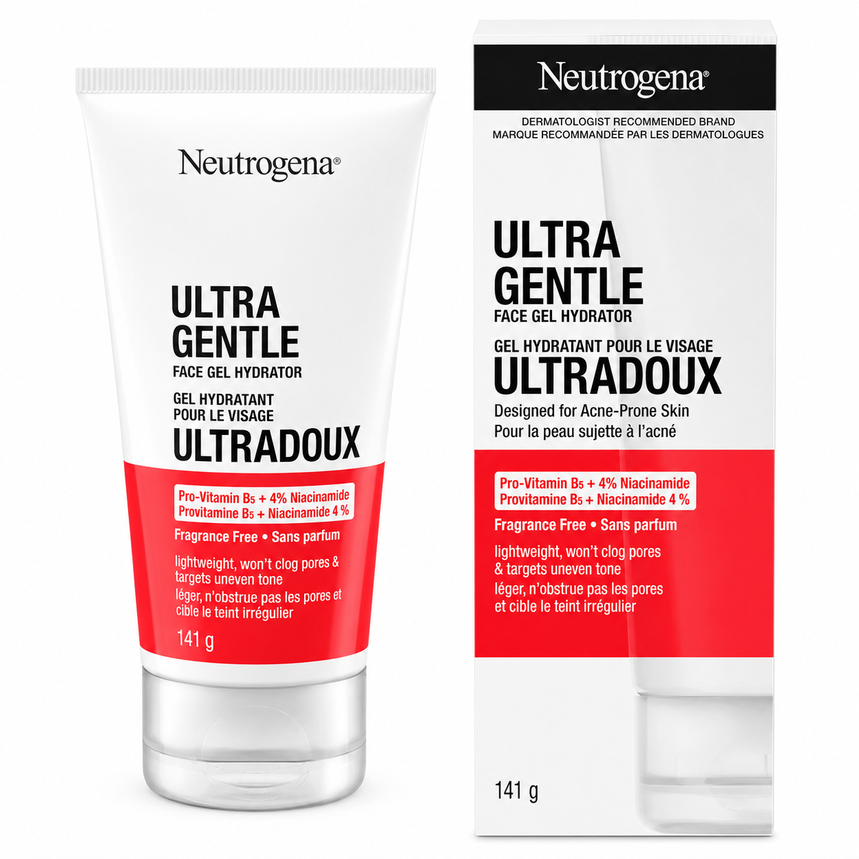 Neutrogena ultra gentle face gel hydrator with niacinamide and vitamin B5 for acne prone skin original product available on PinkBliss India