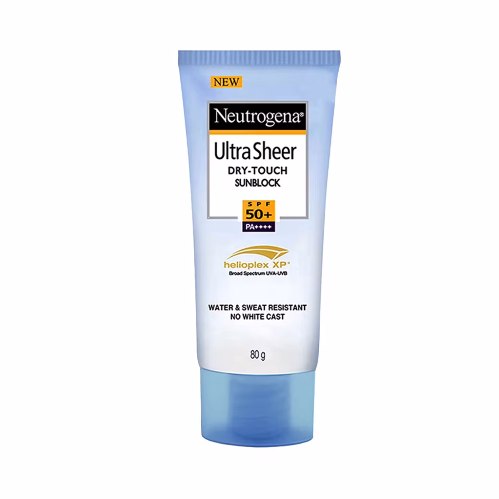 Neutrogena UltraSheer sunblock SPF50 PA+++ face sunscreen 80g lightweight sun protection original product available on PinkBliss India
