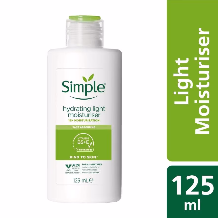 Simple Hydrating Light Moisturiser 125ml for daily hydration and soft skin original product available on PinkBliss India