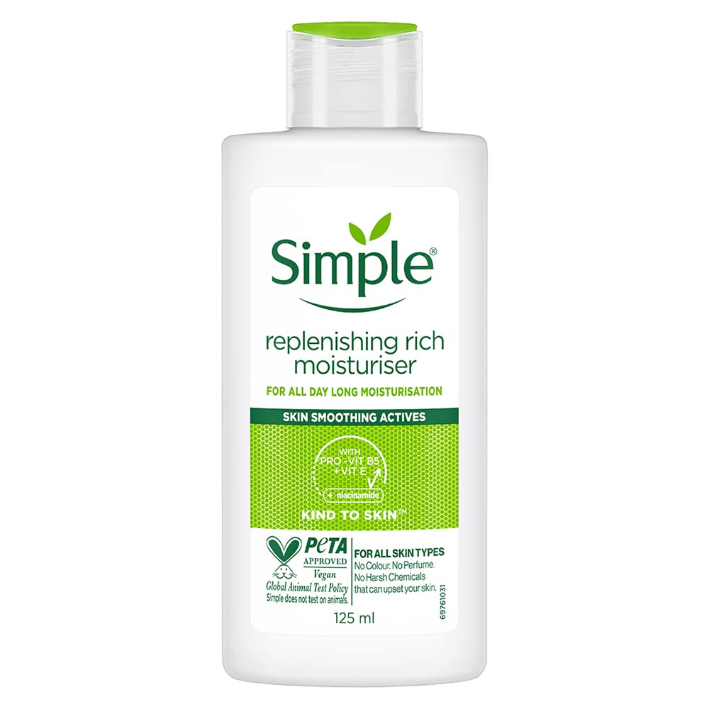 Simple Kind To Skin Replenishing Rich Moisturiser 125ml for normal to dry skin original product available on PinkBliss India