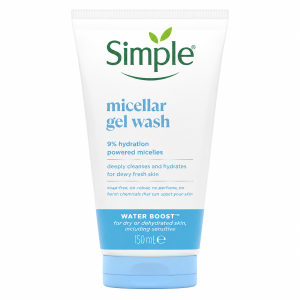Simple Water Boost Micellar Gel Wash 150ml for dry sensitive skin original product available on PinkBliss India